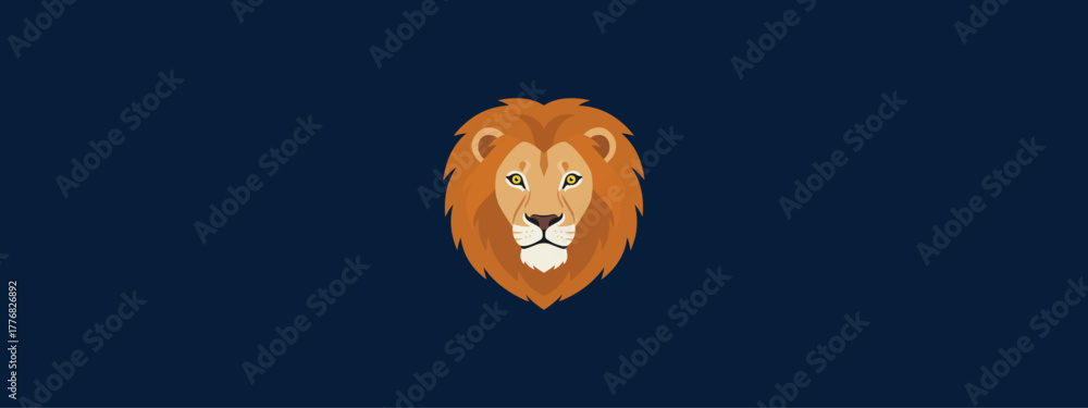 Fototapeta premium Lion head vector graphic illustration design. Download it now in high resolution format and print in any size.