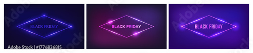 Black Friday inscription in neon frame