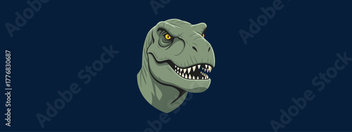 Stylized T Rex Dinosaur Head Vector Graphic Illustration for Logo and Mascot