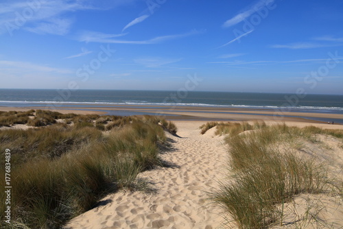 Ostend beach located in the province of West Flanders in the Flemish Region of Belgium