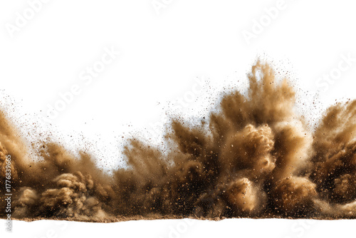 Powerful dust cloud erupts from a surface