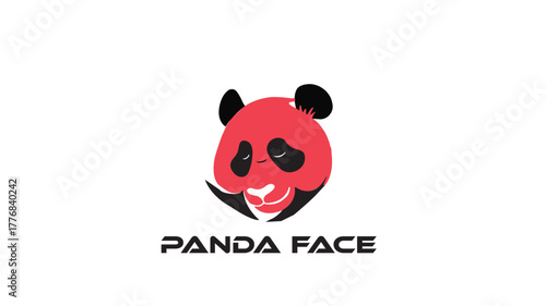 cute panda face illustration vector white background