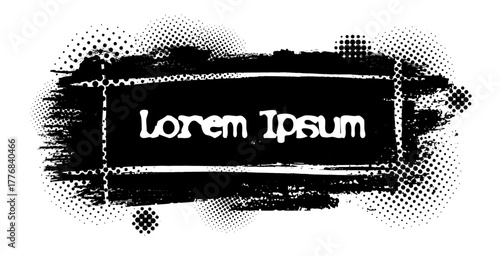 Monochrome Blot Frame hand drawn. Not AI. Vector illustration.