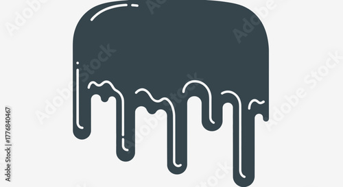 Dark blob with white outlines dripping downwards.