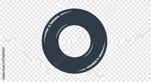 Dark blue ring with light grey accents and a circular hole.