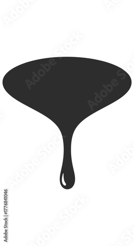 Dark liquid dripping from a wide surface.