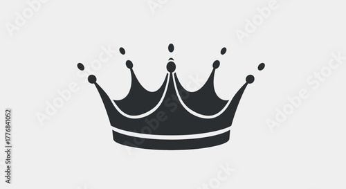 A black silhouette of a crown with rounded points and dots.