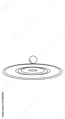 A single circle creates ripples on a surface.