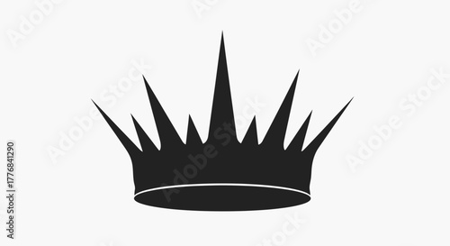 Black silhouette of a crown with sharp points.