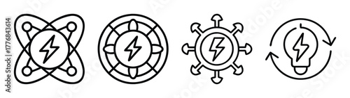 Explore innovative energy solutions lightning bolt power generation and renewable energy sources concept design