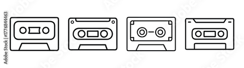 Vintage audio cassette tapes vector illustration for music lovers and retro technology enthusiasts design