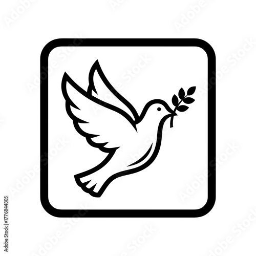 Symbol of Peace and Hope A Dove Carrying an Olive Branch, Representing Harmony and a New Beginning