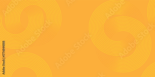 Vibrant Orange Background with Yellow Swirl Graphic, Vector illustration.