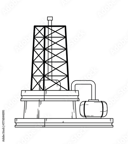 Oil rig derrick industrial tower