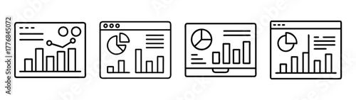 Mobile business analytics dashboard app vector design for data visualization and reporting tools