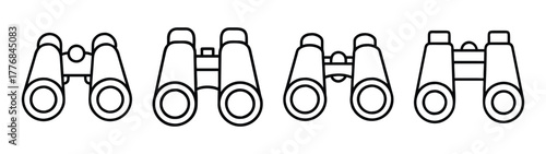 Binoculars vector illustration for outdoor adventure, bird watching and travel equipment concept