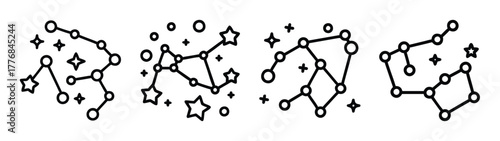 Explore celestial wonders: constellation vector art, astronomy, astrology, and star charts for design