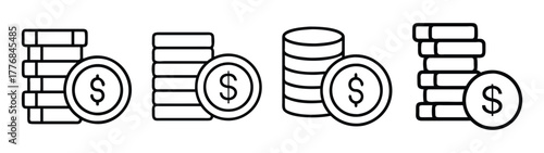 Dollar coins stack vector illustration for finance and investment concept money currency design