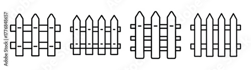 Fence picket fence fencing garden fence wooden fence backyard fence boundary fence line art vector