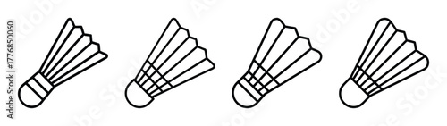 Illustration of badminton shuttlecock vector image for sports equipment and game design concept use, line art