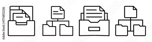 Files folders documents organization data management system file cabinet icon vector design