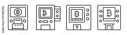 Find bitcoin atm near me crypto currency machine location bitcoin exchange atm vector design