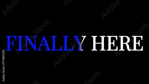 Finally here text in blue and white on a black background with a simple and clean presentation
