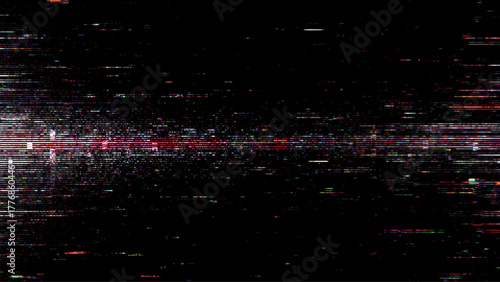 Glitch background vector with horizontal lines and pixel noise. Digital art effect for abstract design. Distorted signal or bad transmission concept.