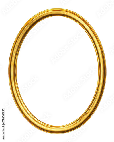 Gold oval frame on black background