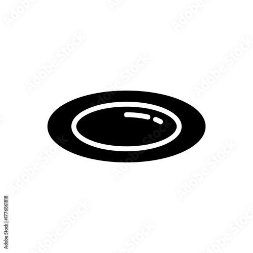 Plate flat icon dining food dish serving utensil
