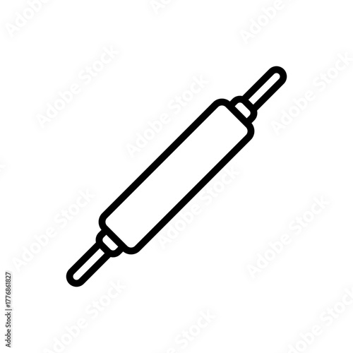 Outline rolling pin kitchen baking line art tool
