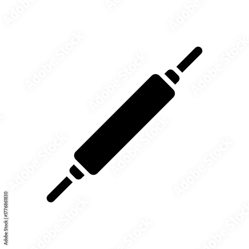 Rolling pin flat icon kitchen baking tool dough
