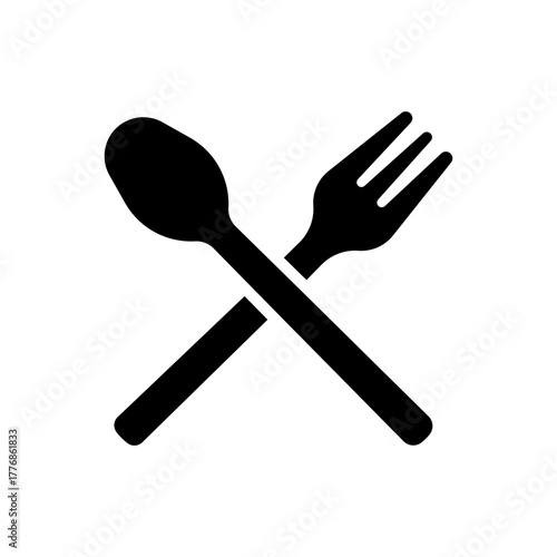 Spoon fork flat icon cutlery dining restaurant

