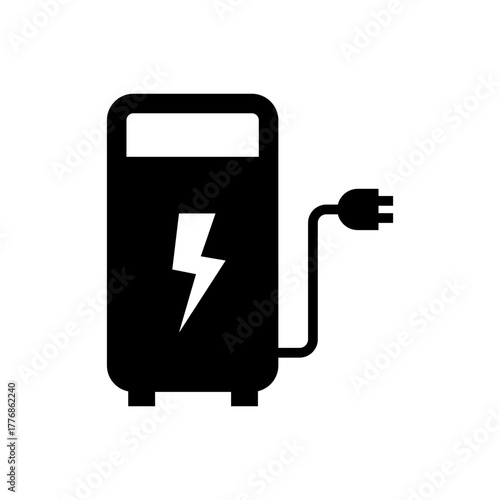 Charging station ev electric vehicle fuel flat icon
