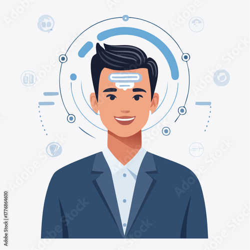 Artificial intelligence - AI and machine learning concept with modern robotics and data science