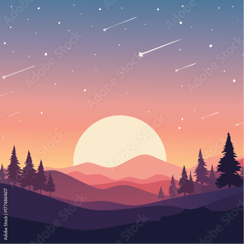 Astronomy concept with starry night sky