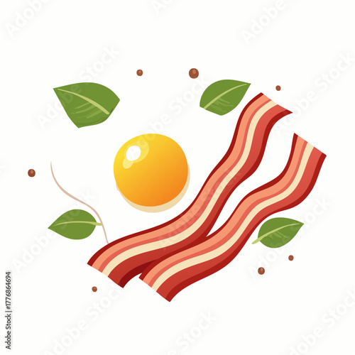 Bacon and eggs concept for breakfast