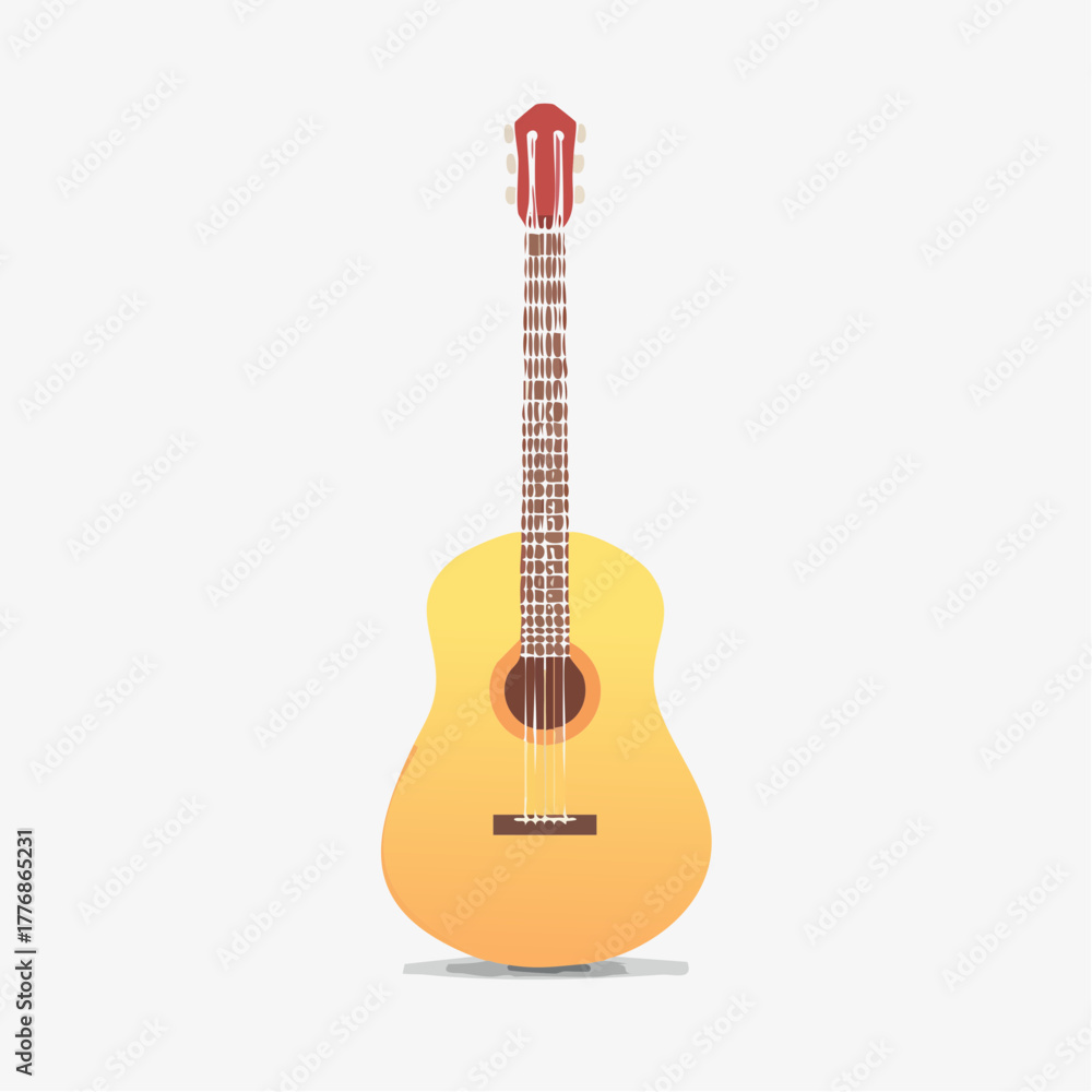Obraz premium Acoustic guitar - musical instrument with strings