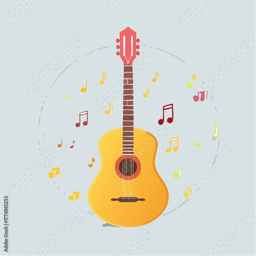 Acoustic guitar - musical instrument with strings