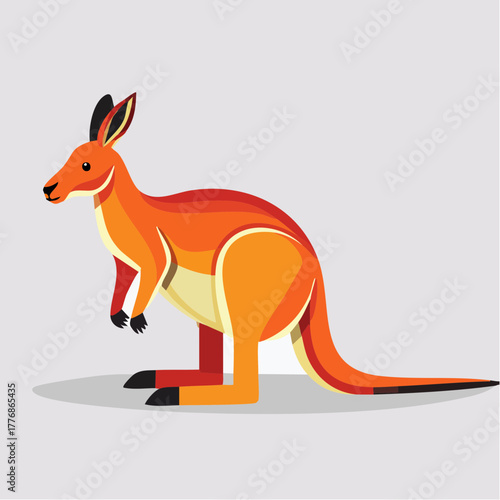 Kangaroo - animal vector illustration - simplistic and minimalistic australian marsupial
