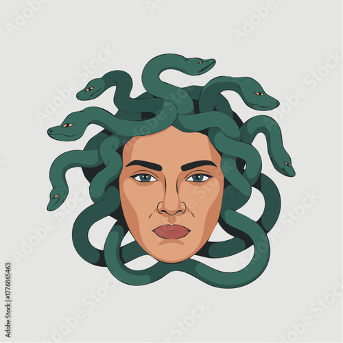 Medusa concept -woman with serpents for hair