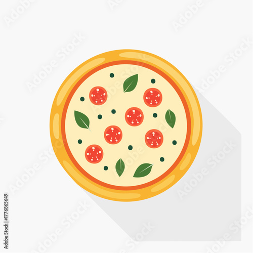 Pizza with toppings, cheese and crust for restaurant
