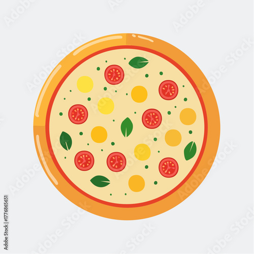 Pizza with toppings, cheese and crust for restaurant