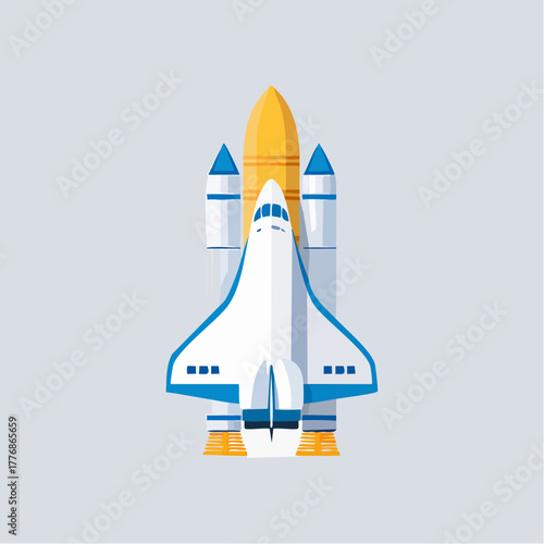 Rocket launch - spaceship launching into the sky