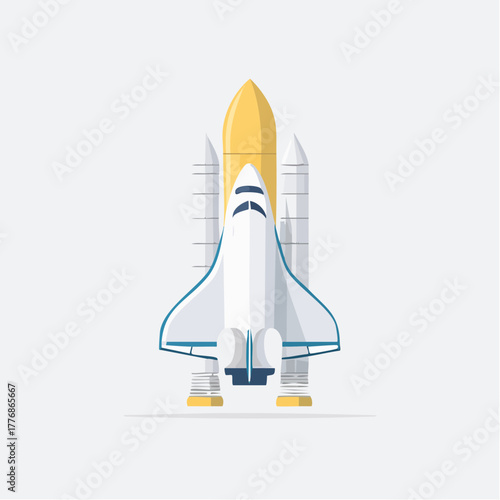 Rocket launch - spaceship launching into the sky