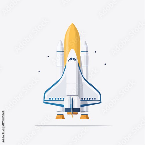 Fototapeta Naklejka Na Ścianę i Meble -  Rocket launch - spaceship launching into the sky