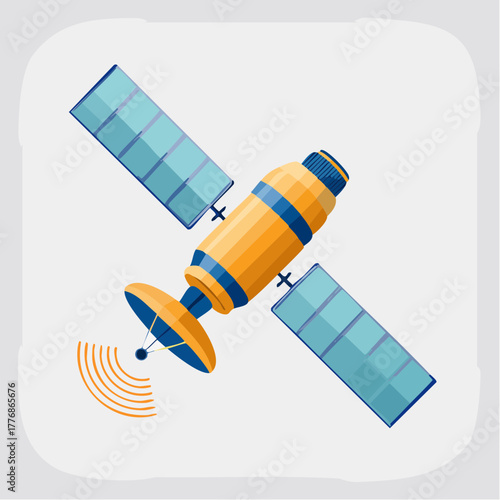 Satellite for communications in space with wireless signals transmitted and received