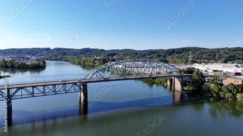 Wallpaper Mural South Charleston City Skyline Over Kanawha River With Patrick Street Bridge and Blaine Island In Distance Torontodigital.ca