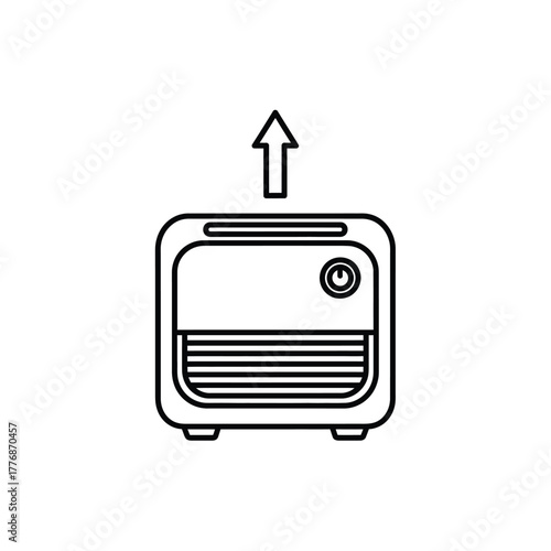 Smart Air Purifier Appliance Line Icon Vector Illustration