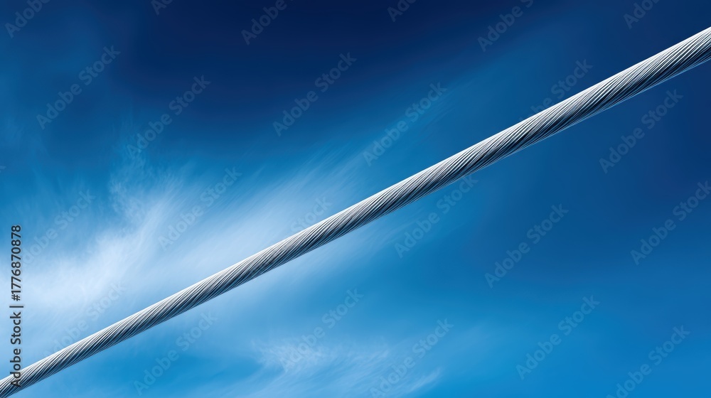 Fototapeta premium Steel Cable Sky: Infrastructure & Technology Stock Photo, Background, Abstract